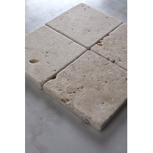 Apollo 100x100mm Tumbled Beige Square Marble Tile